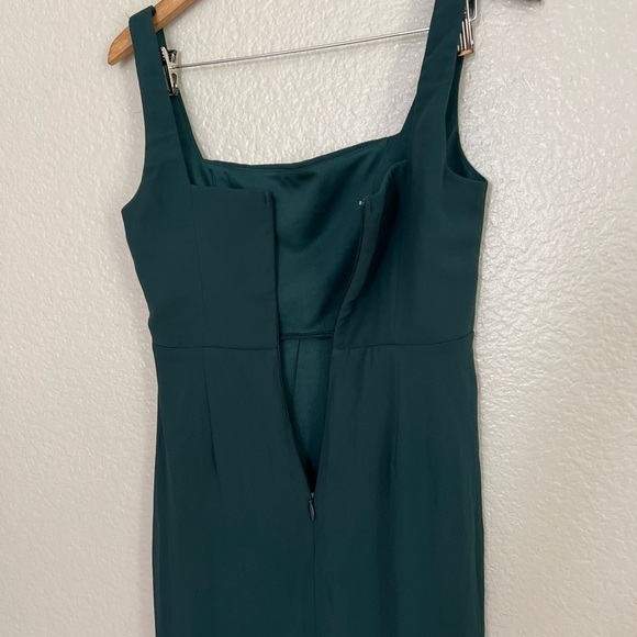 NWOT Glamorous Disposition Emerald Green Ruched Maxi Dress - Picture 8 of 10